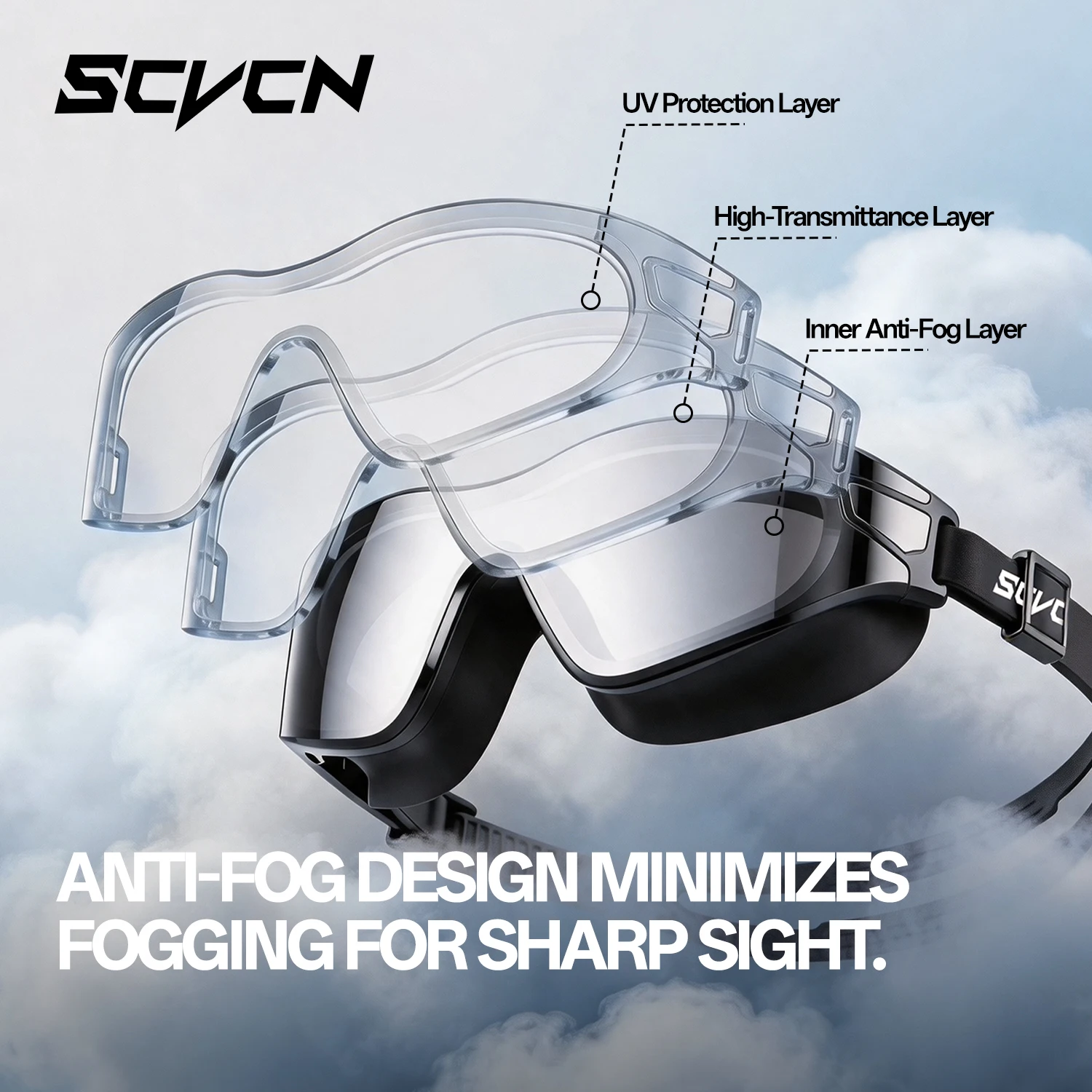SCVCN Men indoor Professional  - Swim Goggles Anti Fog Uv ulasan dan harga