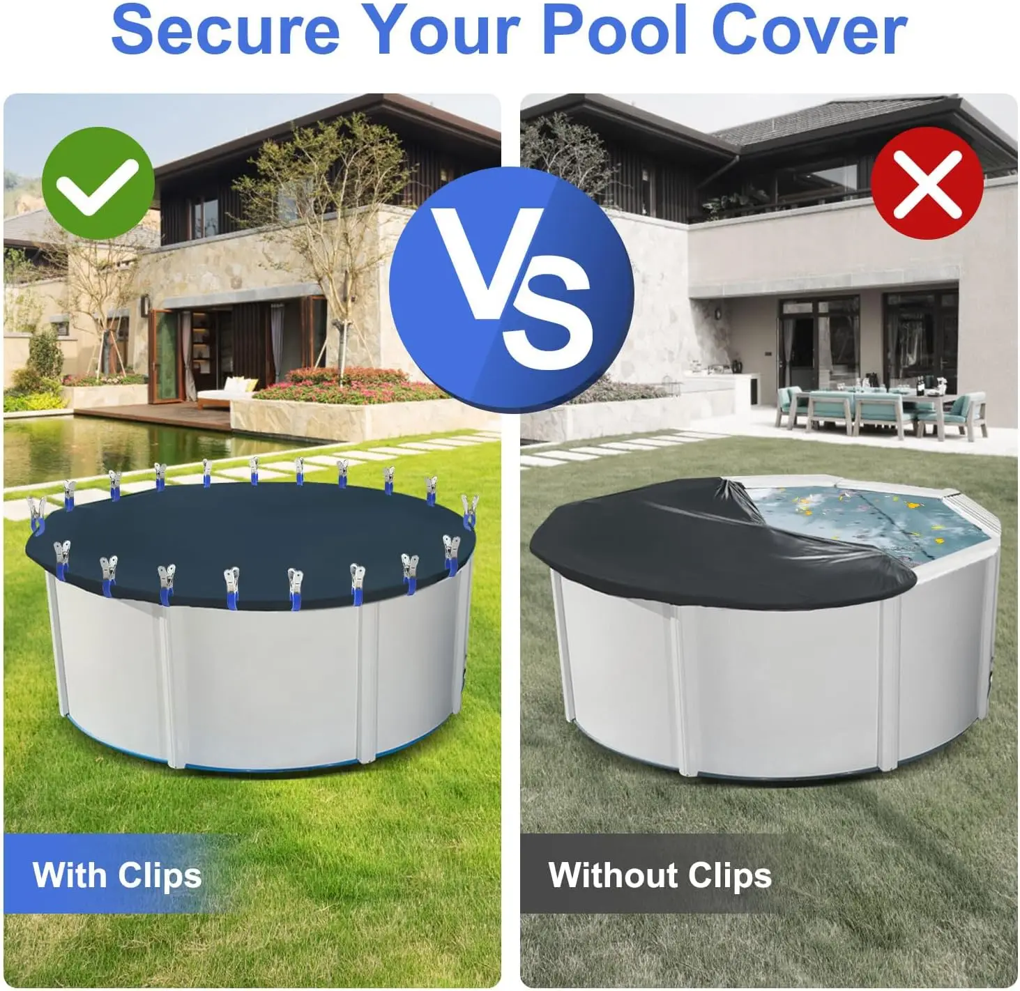 6/12Pcs Pool Cover Clips Stain - Pool Ladder Above Ground ulasan dan harga