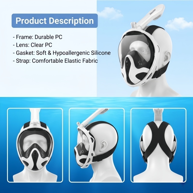 XIAOTREE Full Face Snorkel Mas - Snorkel Mask Full Face ulasan dan harga