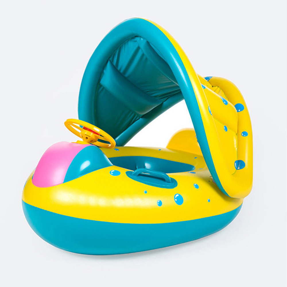 1PCS Yellow Sunshade Seat Ring - Pool Float Ring Inflatable ulasan dan harga