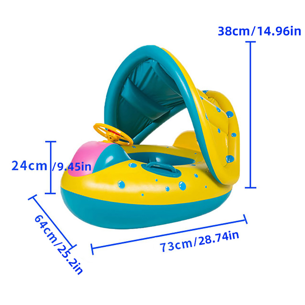 1PCS Yellow Sunshade Seat Ring - Pool Float Ring Inflatable ulasan dan harga