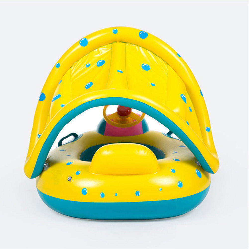 1PCS Yellow Sunshade Seat Ring - Pool Float Ring Inflatable ulasan dan harga