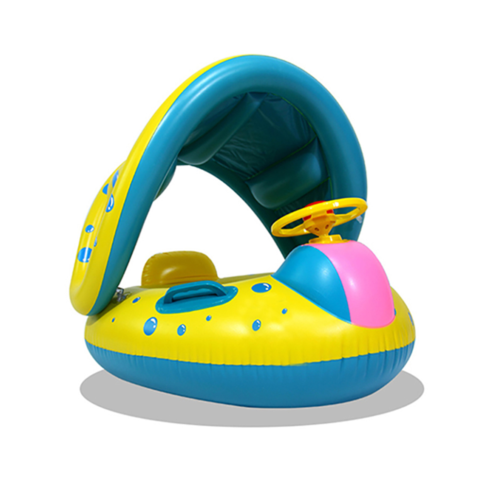 1PCS Yellow Sunshade Seat Ring - Pool Float Ring Inflatable ulasan dan harga
